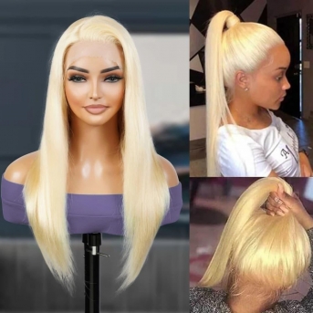Platinum Blonde Full Lace Wig Straight 18